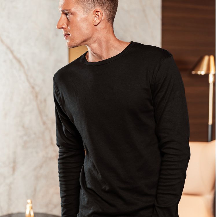 Slika Moška oprijeta majica z dolgimi rokavi em202