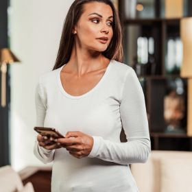 Slika Ženska oprijeta majica z dolgimi rokavi ef202