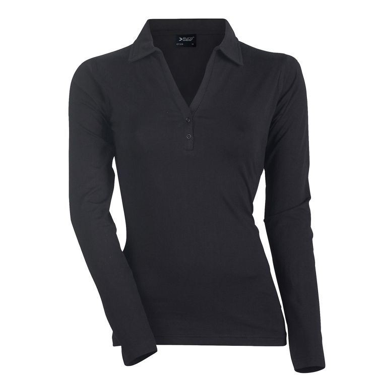 Slika Ženska oprijeta polo majica z dolgimi rokavi ef209