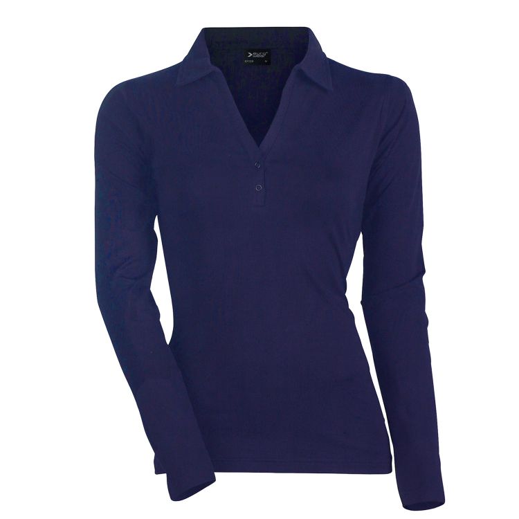 Slika Ženska oprijeta polo majica z dolgimi rokavi ef209