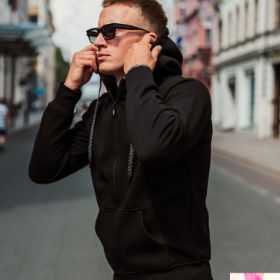 Slika Moška modna jopa s kapuco em510