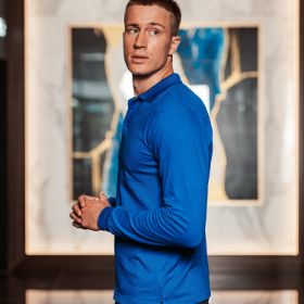 Slika Moška pique polo majica z dolgimi rokavi em210