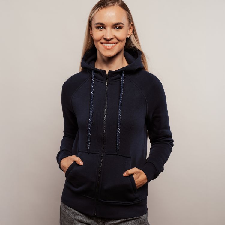 Slika Ženska modna jopa s kapuco / manjši kroj sef510