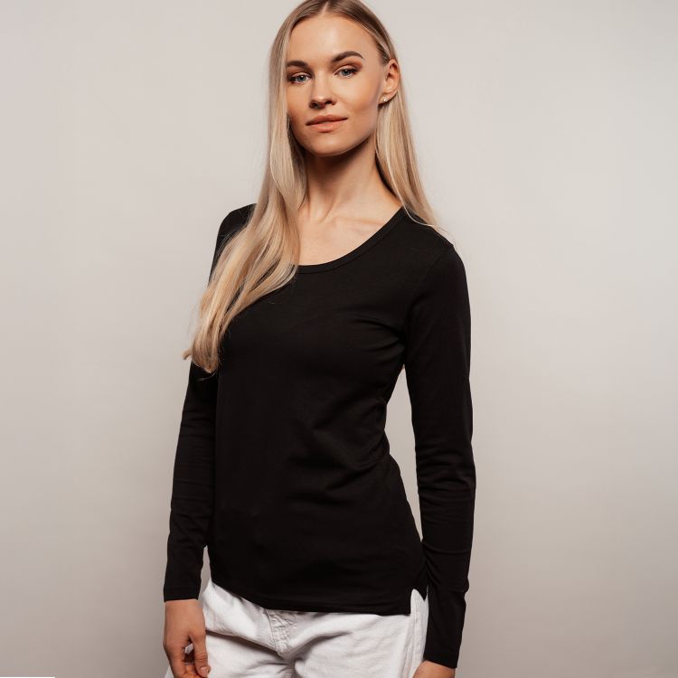 Slika Ženska oprijeta majica z dolgimi rokavi ef202